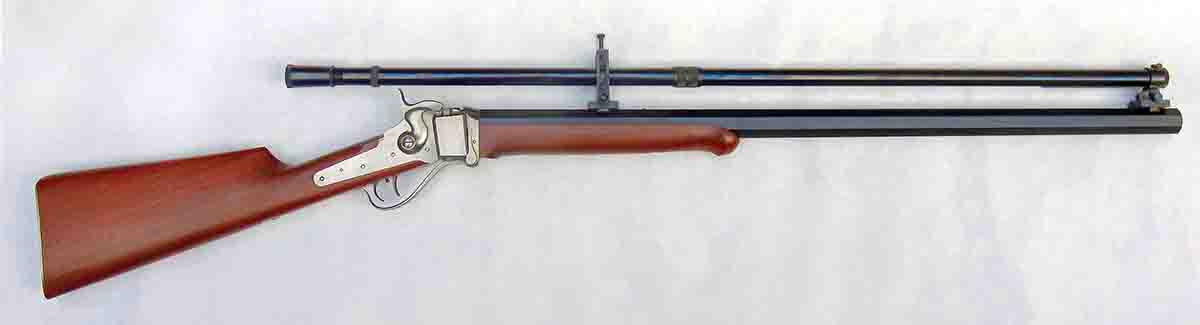 The MVA 7000 scope on a Bridgeport Sharps chambered for .45-2.4 inch.